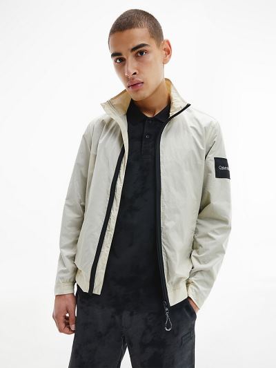Calvin Klein Ruhák HU027381 | Calvin Klein Crinkle Nylon Zip Up Férfi Dzseki Szürke